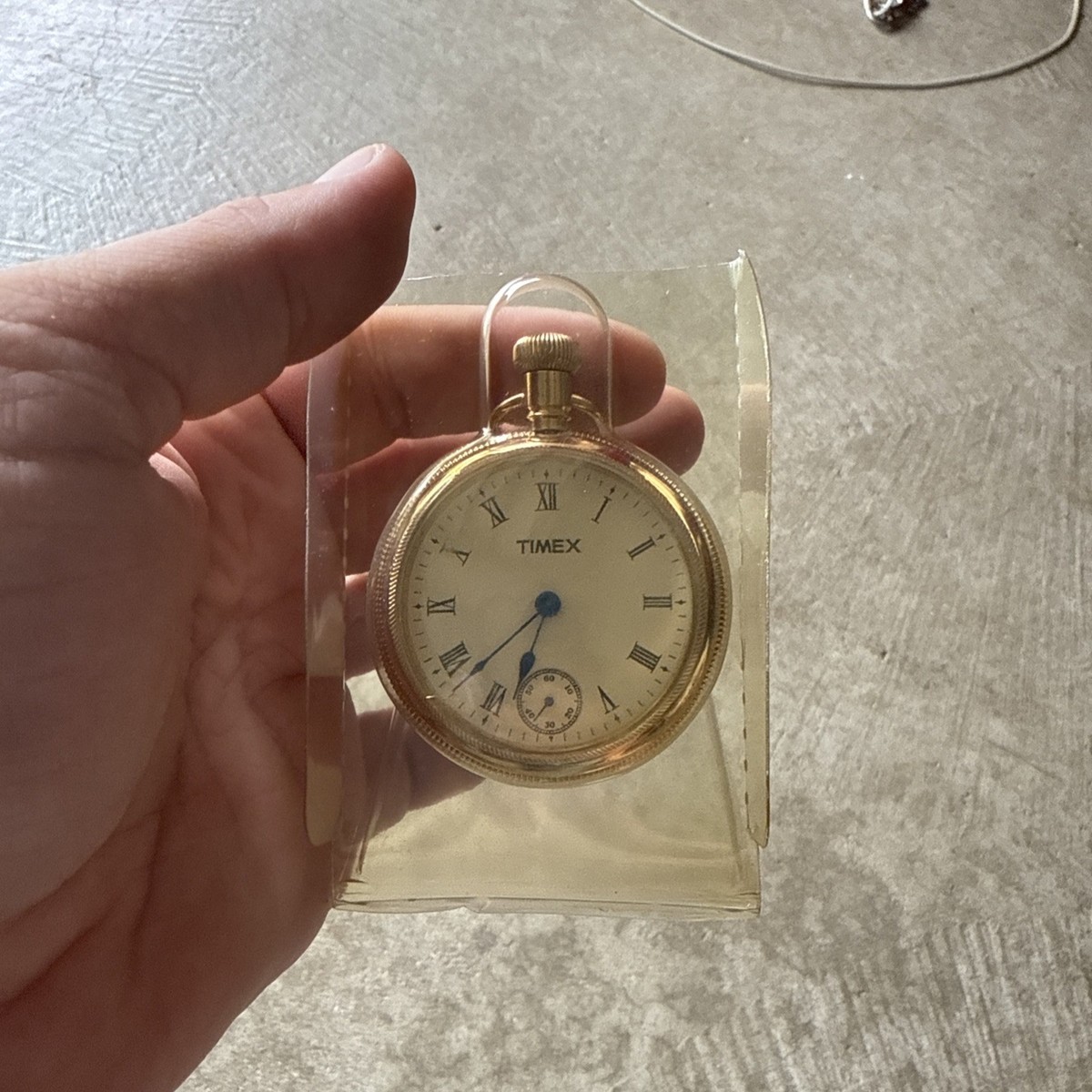 Vintage Timex Gold Tone Timex Pocket Watch Vintage Timex