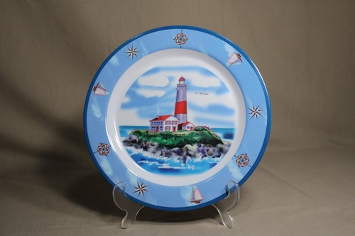 17 Piece Melamine Dinnerware Set In A LIGHTHOUSE Design - Picture 2 of 4