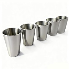 Unbreakable 10 oz Stainless Steel Kids Cups 5 Pack - BPA-Free Premium Stack...