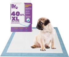 BV Puppy Pads XL 40 Count 28"x34" - Leak-Proof Pee / 40-Count (Standard) 