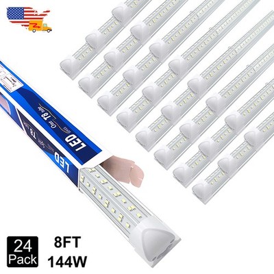 24Pack 8 Ft Led Shop Light Hardwire, T8 8Ft Led Garage Ceiling Light 144W 6500K