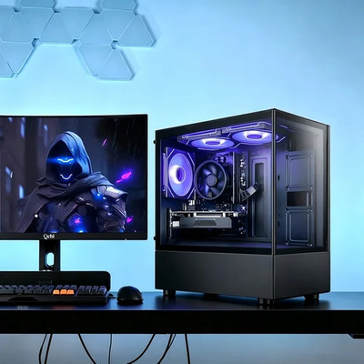 Gaming PC Desktop AMD Ryzen 5 3500X DDR4 RX560 16G 512GB SSD Black WiFi 6, RGB 