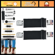 Adjustable Elastic Boot Straps Clips - Pant Stirrups for Biker Men & Women - 2PC