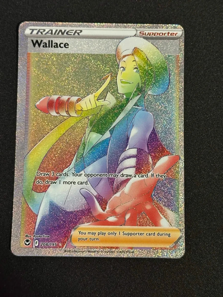 Wallace 208/195 Rainbow Rare Silver Tempest Pokemon Near Mint