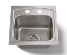 KOHLER 15" 15x15 Stainless Steel 2-Hole Drop-In Bar RV Camper Kitchen Sink - New