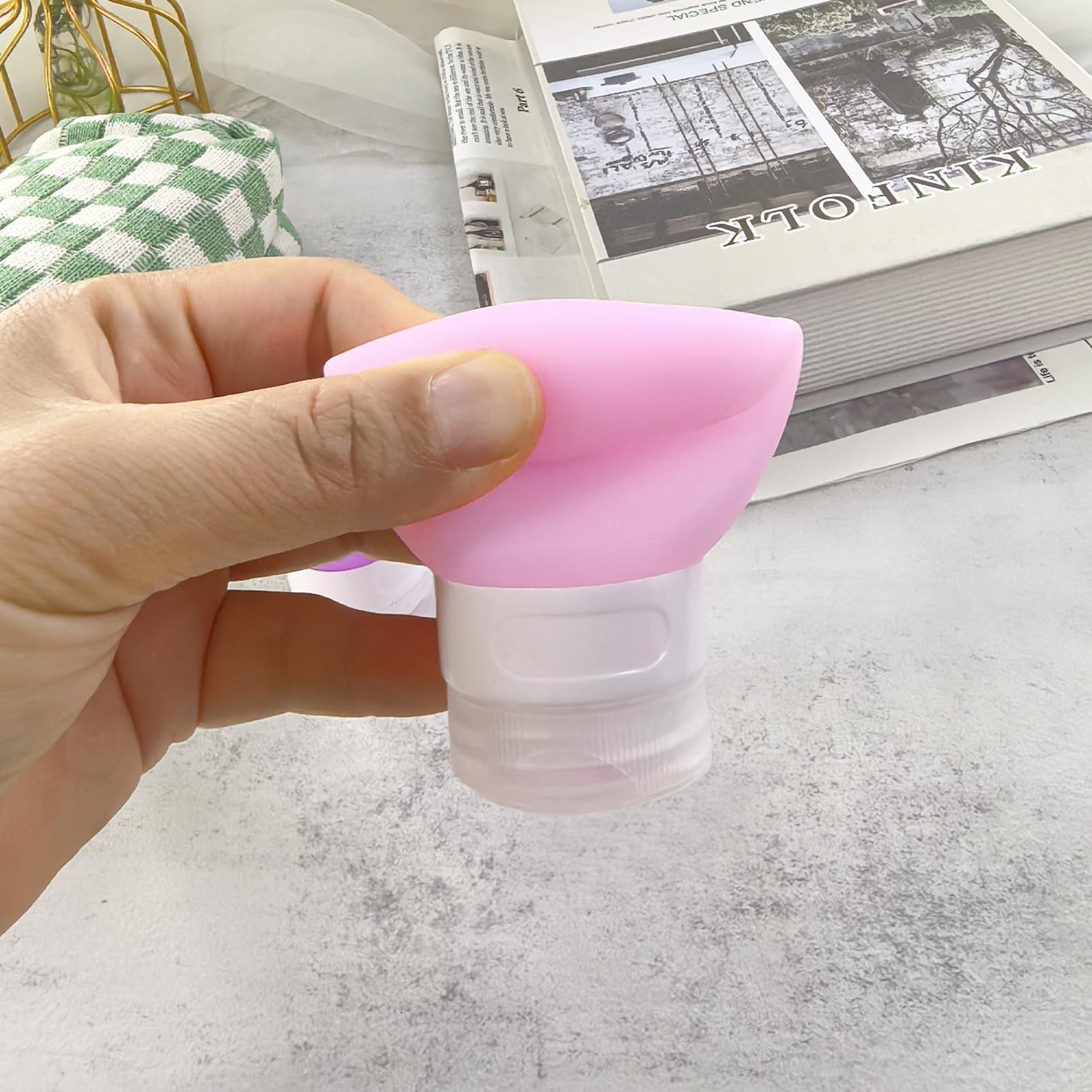 Mziart Travel Bottles for Toiletries, TSA Approved 2OZ, Pink, Purple, Green 