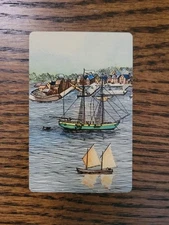Simple COMPLETE Illustrated Ship On The Water Playing Cards Deck Redislip B