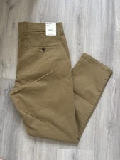 MARKS & SPENCER MENS BEIGE BROWN SLIM FIT CHINOS TROUSERS Waist 34” Leg 29” Bnwt