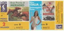 BIGLIETTO - LOTTERIA - NAZIONALE - MISS ITALIA - ESTRAZIONE 27/09/1998