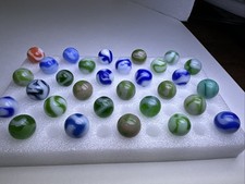 152 Lot Of 30 Vintage Alley Agate Swirl Marbles 