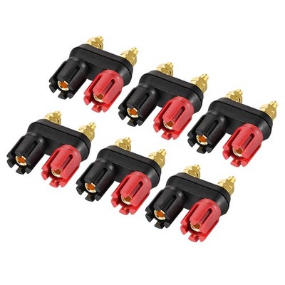 6Pcs Dual Binding Post Terminal M5 Thread Amplifier Connector Banana Jack Socket