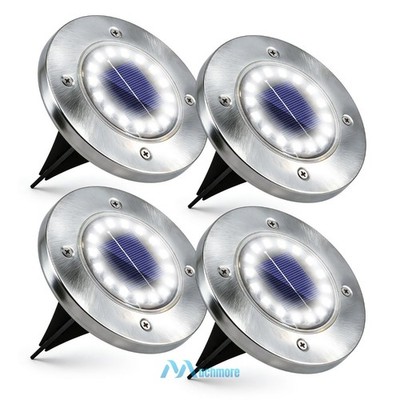 4Pack Solar Ground Light 16 LED Outdoor Disk Lighting Landscape Yard Garden Lawn