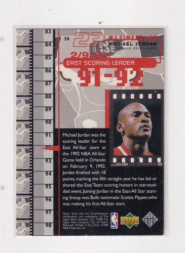 1998-99 Upper Deck - MJ Timeframe # 58 Michael Jordan bella carta - Foto 2 di 2