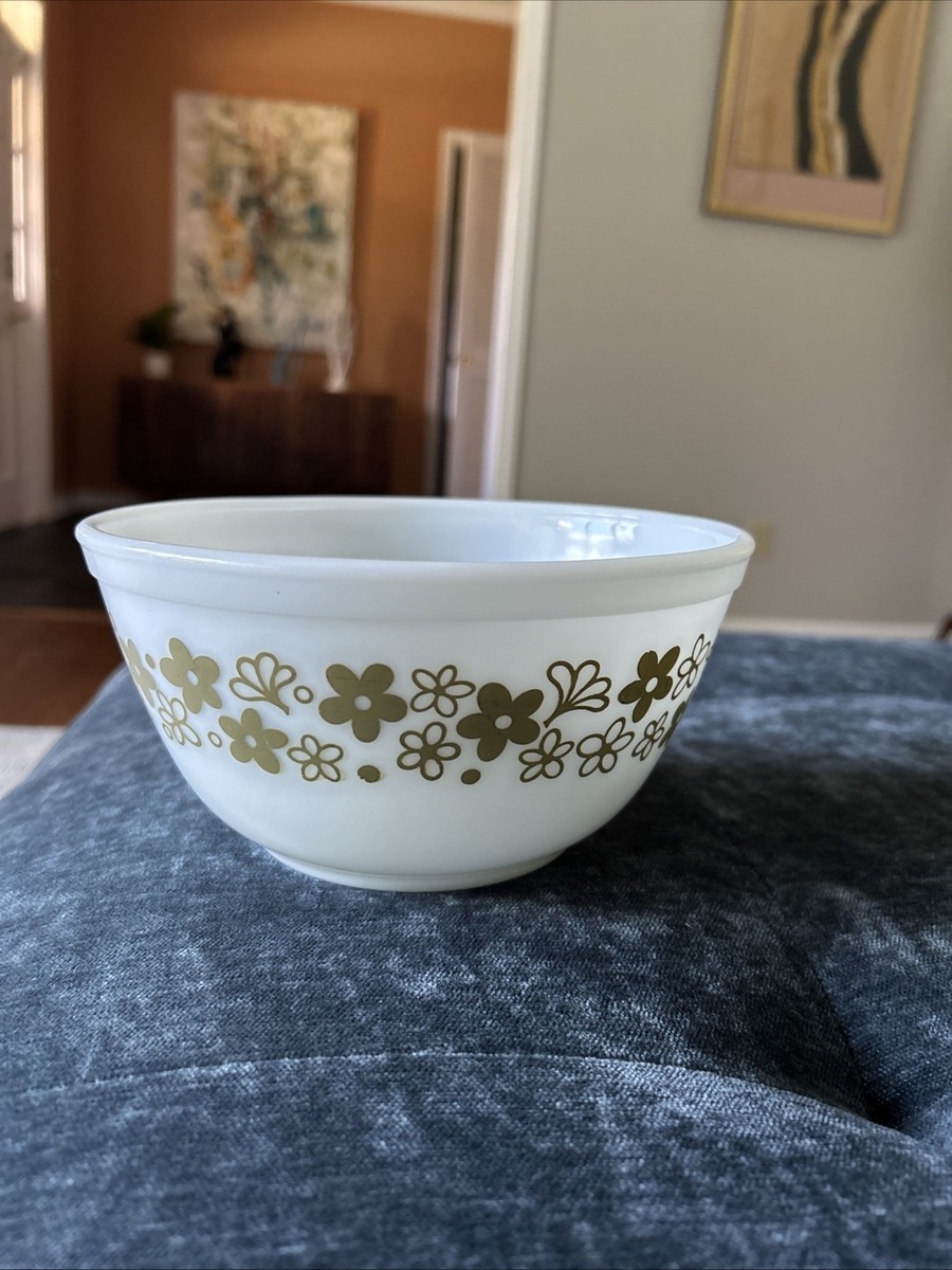 Vintage Pyrex Crazy Daisy Spring Blossom Green Mixing Bowl 402 1 1