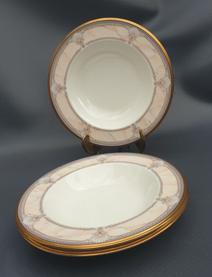 3x Noritake Bone China Suppenteller 9771 Pacific Majesty Goldrand 22 cm Ø