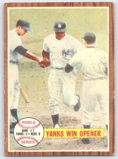 1961 Topps #232 Yankees Win Opener Baseball Card