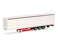 Herpa Lkw Auflieger 1:87 Lowliner-Gardinenplanenauflieger 15 M 3A Weiß H0 077064