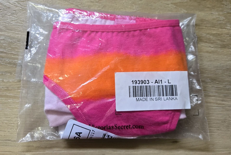 NIB Vintage Victoria's Secret PINK Cotton Ombre Stripe Low-Rise Bikini Panties L - Image 4 of 4