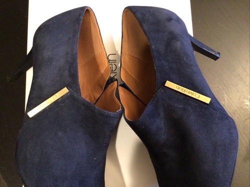 Pre Owned Calvin Klein Bootie Shoes 8.5 Women Jenna Kid Suede Dark Navy 34E7534 - Picture 6 of 9