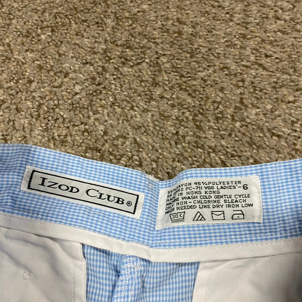 Pantalones Cortos De Colección Izod Para Mujer 6 Fluidos Ligeros A Cuadros Preppy Verano Plisado Boho Foto 3 de 4