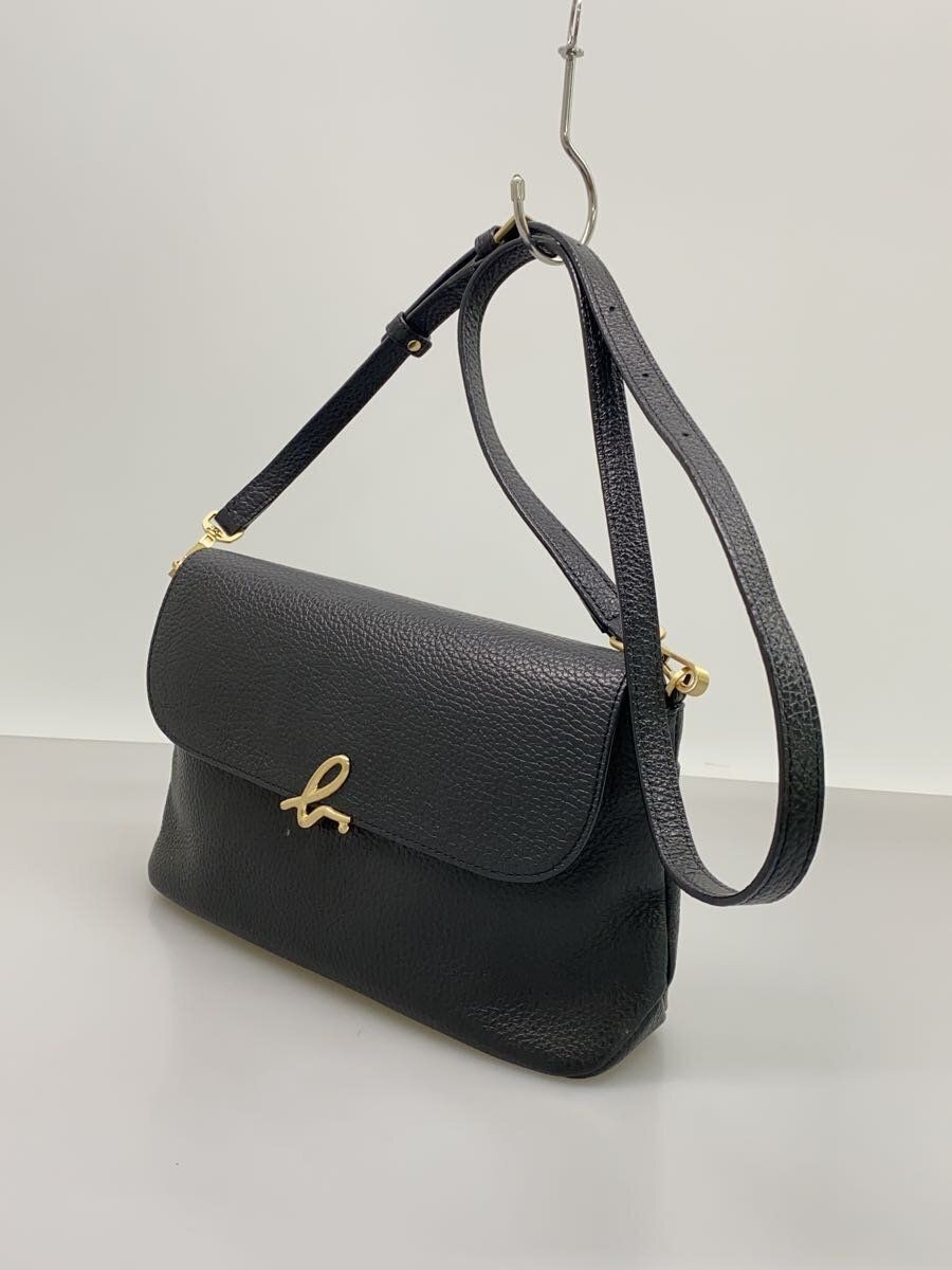 agnes b. shoulder bag leather Black plain IS12F-05 Used | eBay