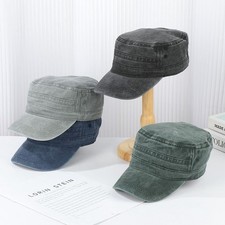 Classic Cotton Army Hat Military Cadet Patrol Style Simple Adjustable Flat Cap