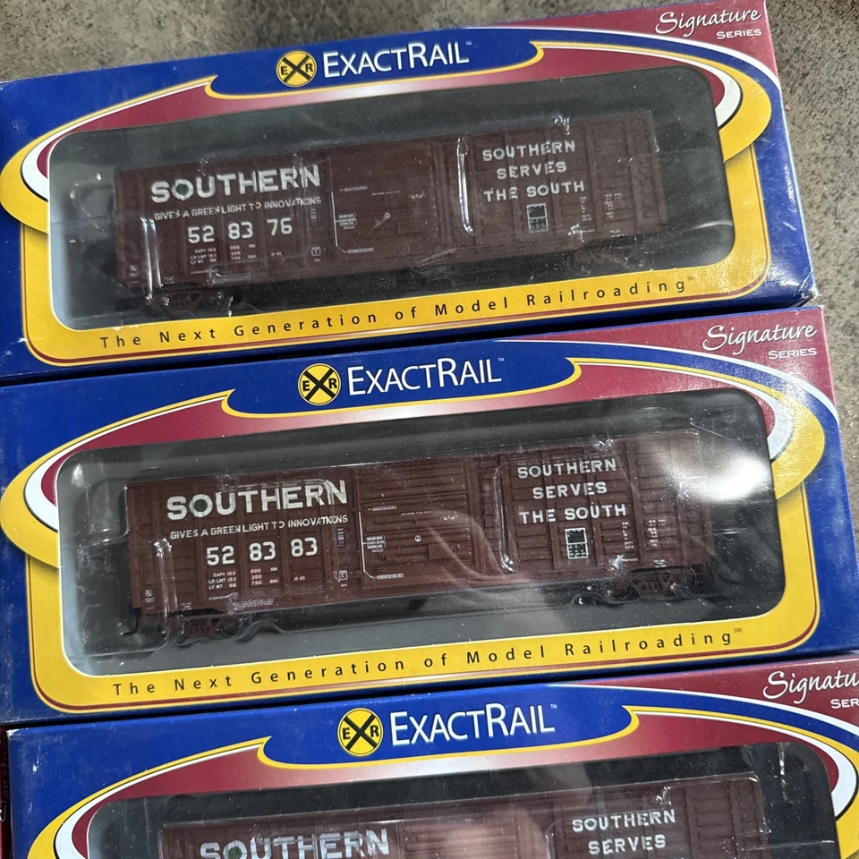 ExactRail Platinum HO Lot 8 Waffle Side Box Car Southern NIB All Diff #s - Image 4 of 4