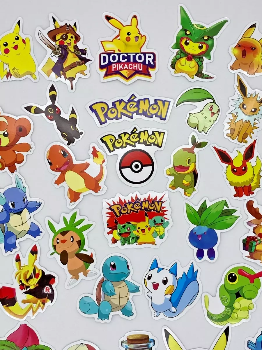 Pokemon Stickers, Cute Pokemon Stickers, Anime Stickers, Waterproof, 50  Sheets