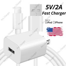 USB Fast Wall Charger Brick Charging Cable For iPhone 6 6s 7 8 X XR XS 11 12 13