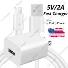 USB Fast Wall Charger Brick Charging Cable For iPhone 6 6s 7 8 X XR XS 11 12 13