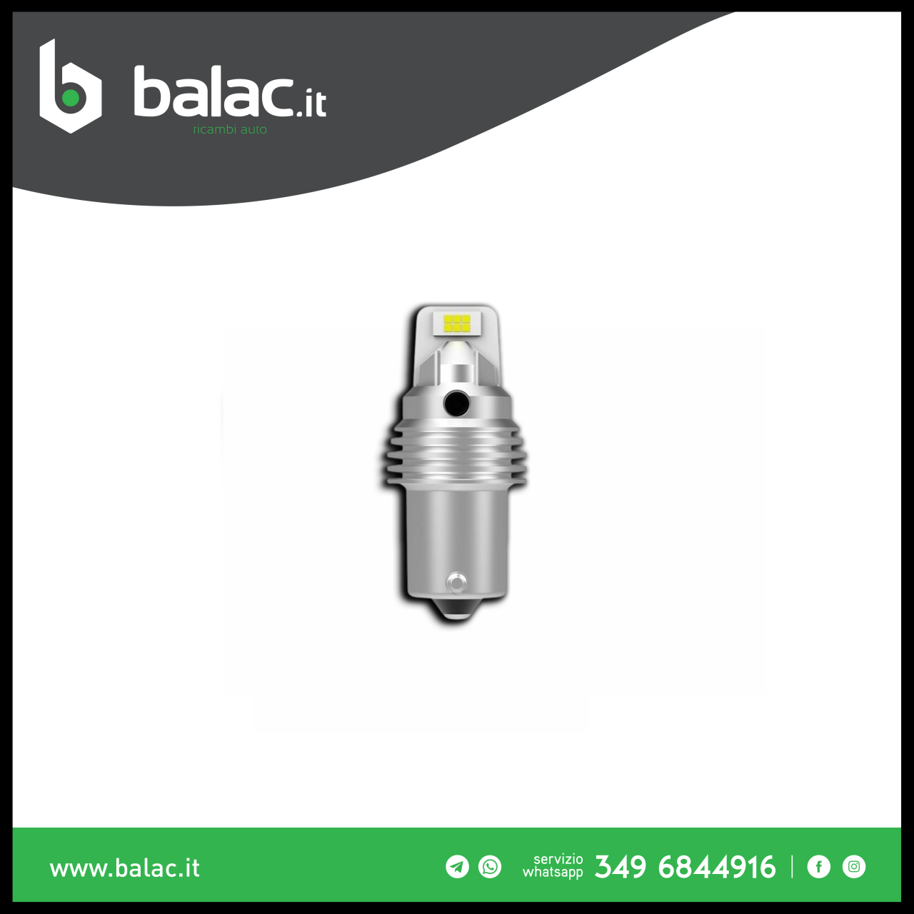 TOP LIGHT SET LAMPADE P21W A LED SMD CON CANBUS 12V (2PCS)