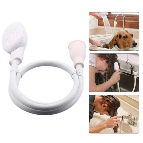 1-3m Push-On Spray Shower Head Bath Sink Tap Attachment Hose Soft Tube Pet Kids - Picture 4 of 16