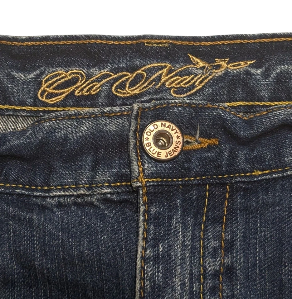 Mini falda vaquera vintage Y2K micro 16 bolsillos de carga bordados denim desgastado Foto 3 de 4