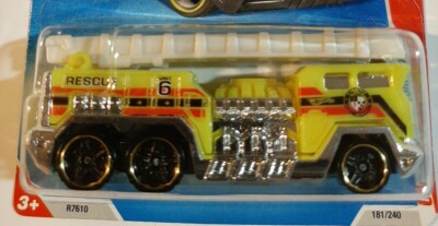 Hot Wheels 2010 Race World Yellow 5 Alarm Fire Truck by Hot Wheels Hot Wheels 2010 Race World Yellow 5 Alarm Fire Truck by Hot Wheels