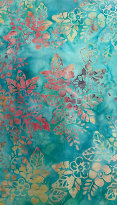 JAVA BATIK - AQUA 43-Y3526 KFT- 16'' X 45'' ( OVER 3/8 YARD)