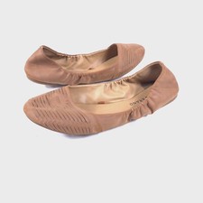 Lucky Brand "Emily" Tan Brown Woven Boho Ballet Ballerina Flats Womens Size 8