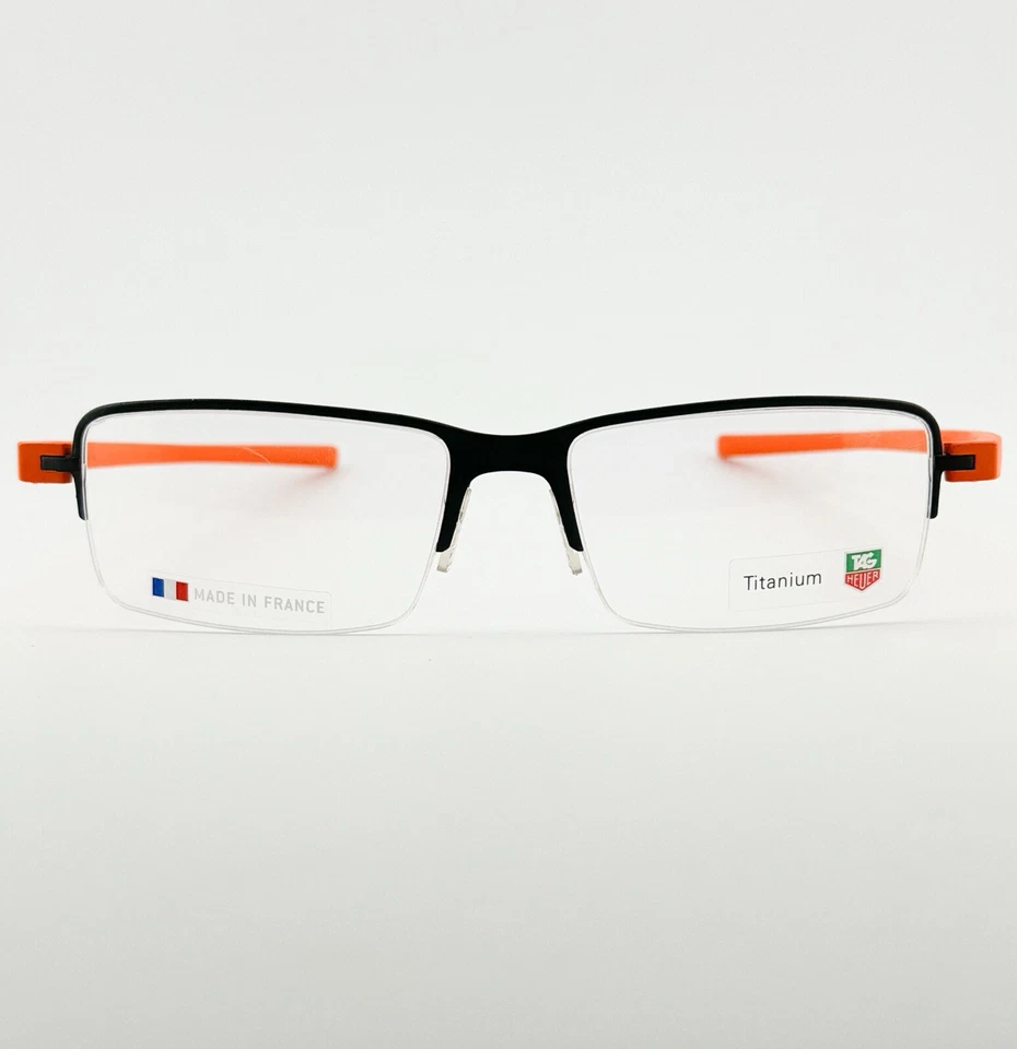 Auténticas gafas Tag Heuer Half-Rim TH 3922 Reflex marco negro/naranja Francia Foto 2 de 4