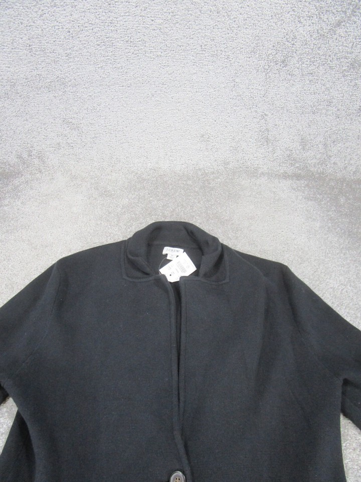 J.Crew Jacket Womens Medium Sweater Blazer Black Knit Cotton NEW eBay
