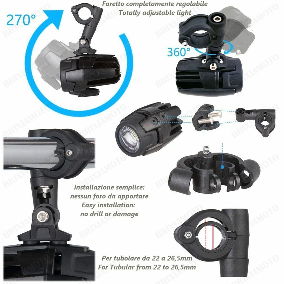 FARETTI FENDINEBBIA LED 20W+20W E IMPIANTO TRIUMPH 675 Street Triple 2011-2015 Foto 2 de 4