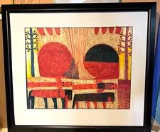 Willie White  Folk/Outsider Art painting 21" x 28" Detailed, Beautiful!