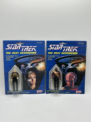 Worf Lieutenant Galoob And  Tasha Yar Chief 1988  Star Trek Next Generation #b1