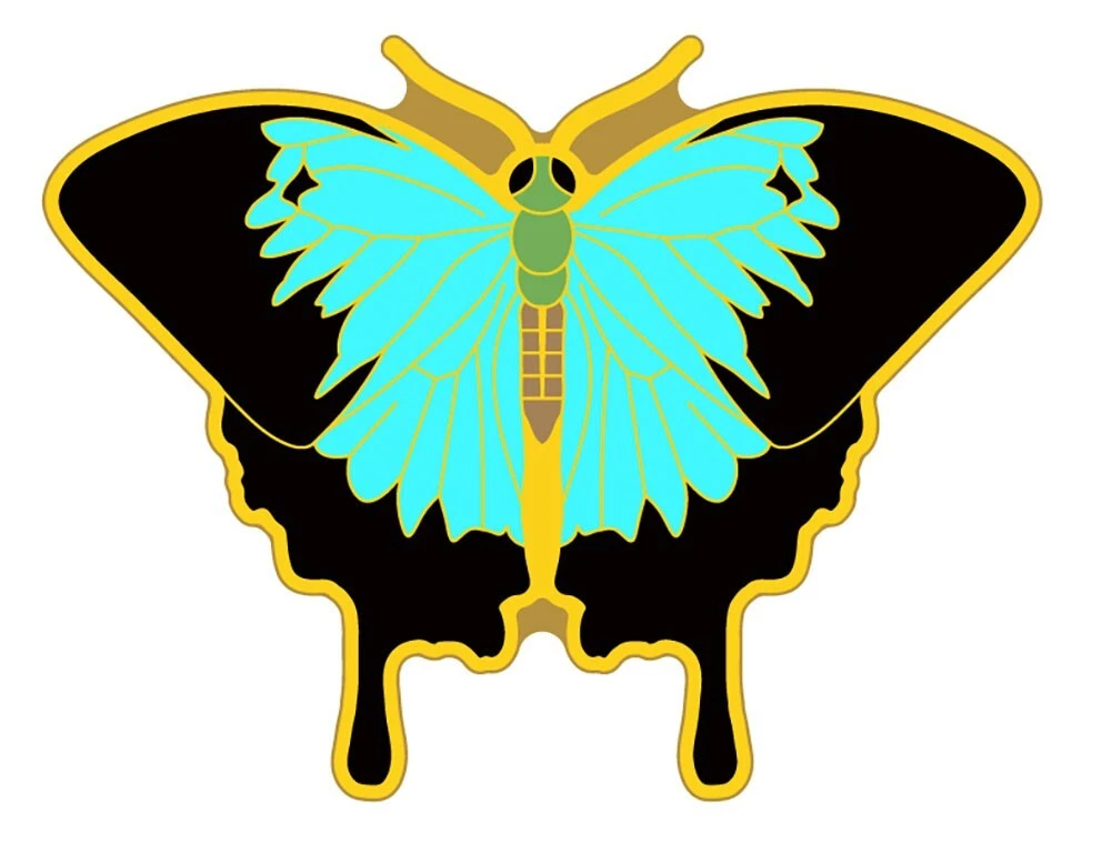 Pack of 12 Butterfly Blue Black Bike Motorcycle Hat Cap Lapel Pin HP6228