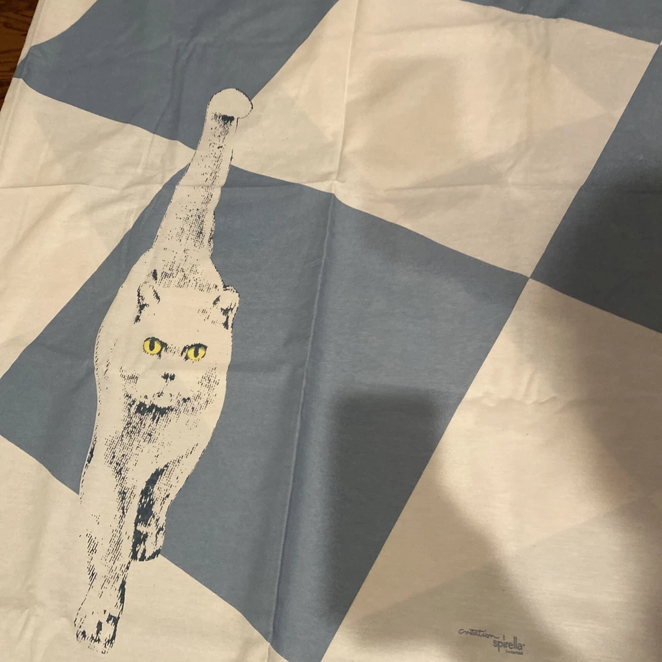 Cat Lovers Cortina de Ducha, Azul y Blanco Foto 4 de 4