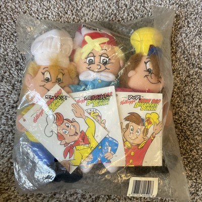 Vintage 1997 Kelloggs Rice Krispies Snap Crackle Pop Collectible Plush NIB