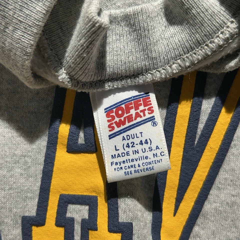 Sudadera Boxy Vintage Marina de los Estados Unidos Para Hombre Talla L Gris Amarillo Azul Marino Hecha en EE. UU. Foto 3 de 4