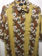 Men's Puritan 90's Rayon HAWAIIAN Rockabilly Tropical ALOHA Shirt Sz L EUC