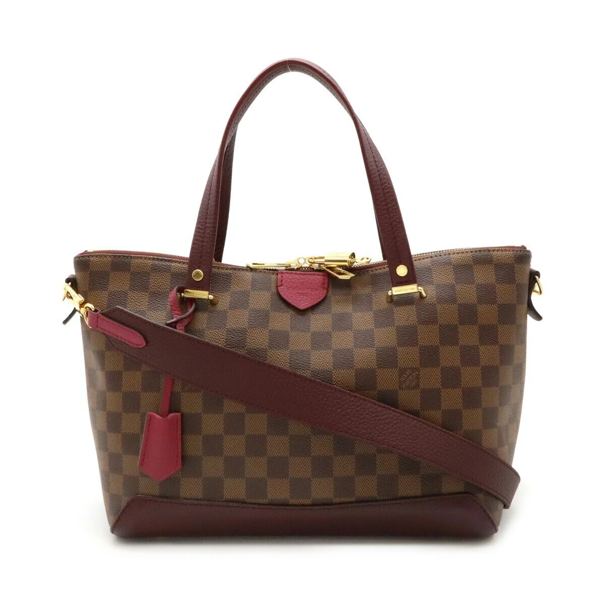 LOUIS VUITTON（LV） Borsa Louis Vuitton LV GHW Hyde Park 2 vie N41015 Damier Ebene marrone rosso viola