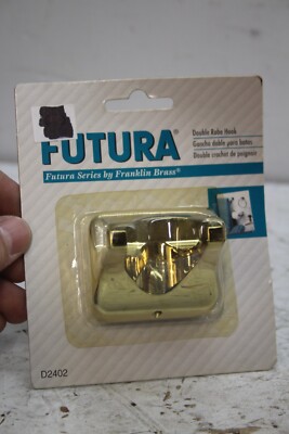 Liberty Hardware D2402 Futura Double Robe Hook, Polished Brass