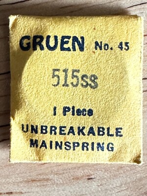 GRUEN  EB770 CAL515S UNBREAKABLE MAINSPRING STANDARDIZED PART FACTORY WATCH  WP3