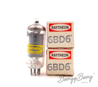 2 Vintage Raytheon 6BD6 Miniature Remote Cut-off Pentode  Audio Vacuum Tube Valv